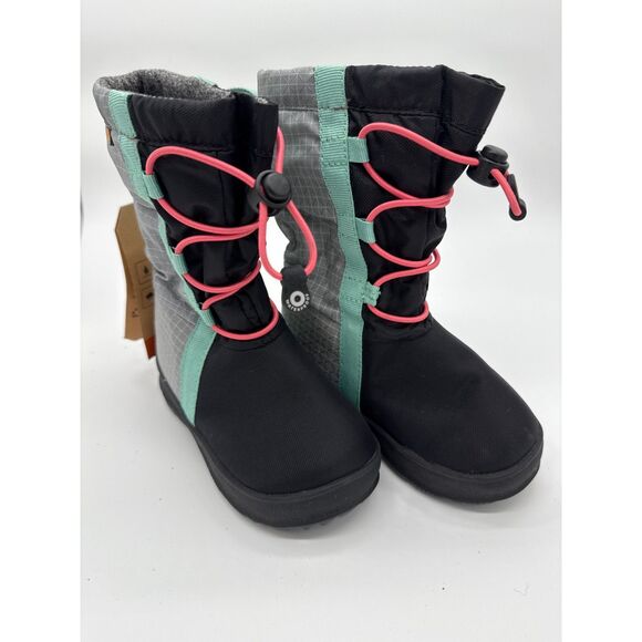 Bogs Snownights Waterproof Insulate Snow Boots Toddler 8 Black Green NWT - Picture 1 of 5